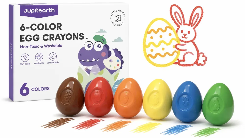 JUPITEARTH 6-Color Egg Crayons