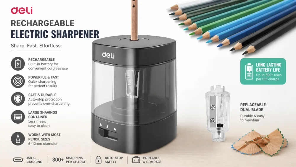 Deli Rechargeable Electric Sharpener