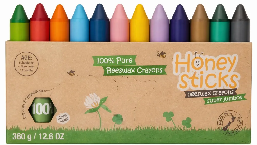 Honeysticks 100% Pure Beeswax Crayons (12 pack)