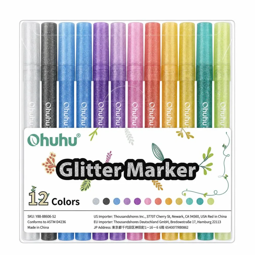 Ohuhu Glitter Markers (12)