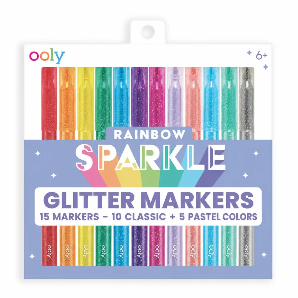 Ooly Rainbow Sparkle Glitter Markers (Set of 15)