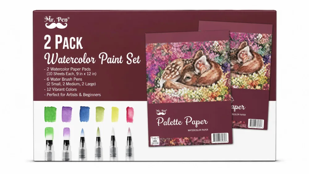 2 Pack Watercolor Paint Set (Mr. Pen)