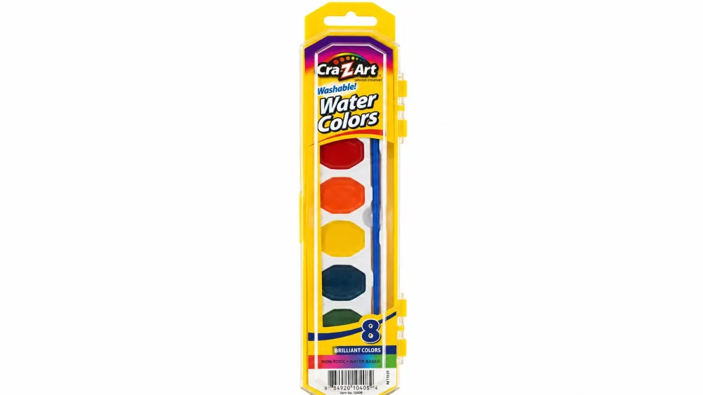 Cra-Z-art Washable Watercolors with Brush, 8 Colors