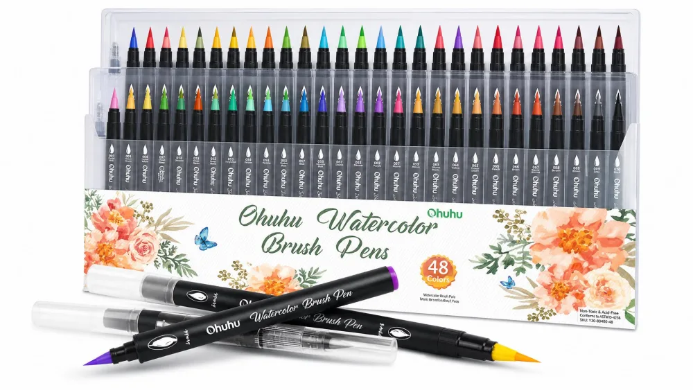 Ohuhu 48-Color Watercolor Paint Set