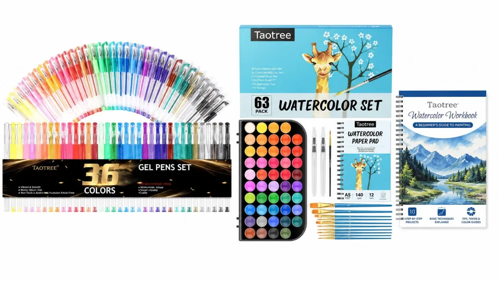 Taotree Watercolor Paint Set, Watercolor Workbook