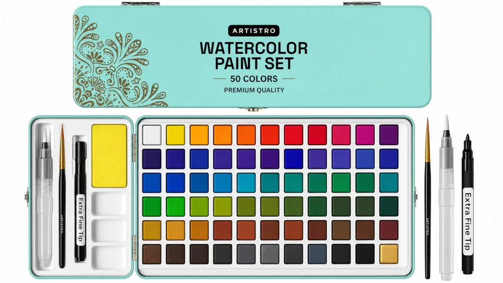 ARTISTRO 50-Color Watercolor Set