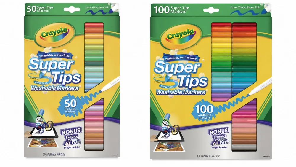 Crayola Super Tips Washable Markers, 50 or 100ct