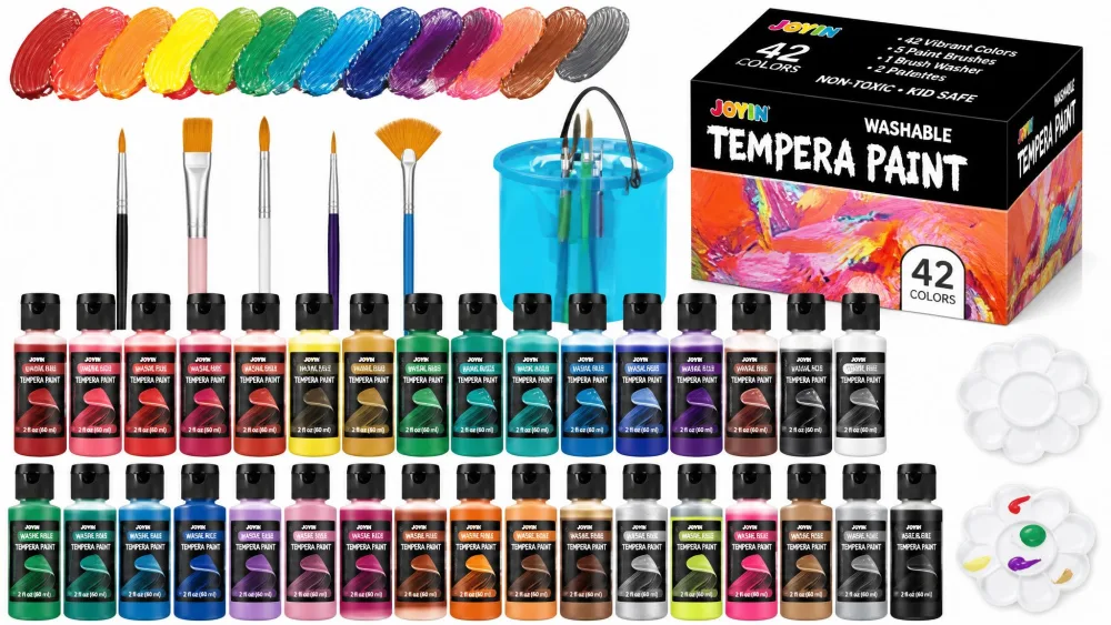 JOYIN 42-Color Washable Tempera Set