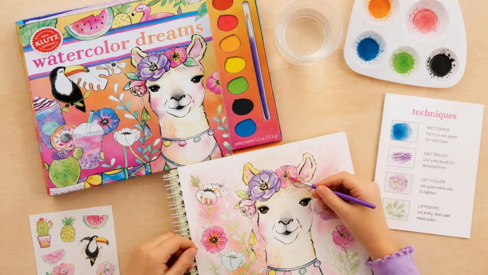 Klutz Watercolor Dreams Craft Kit — hands-on photo