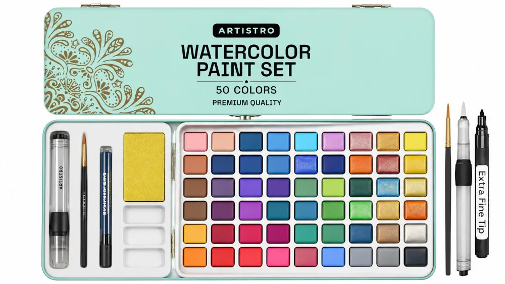 ARTISTRO 50 Color Watercolor Paint Set