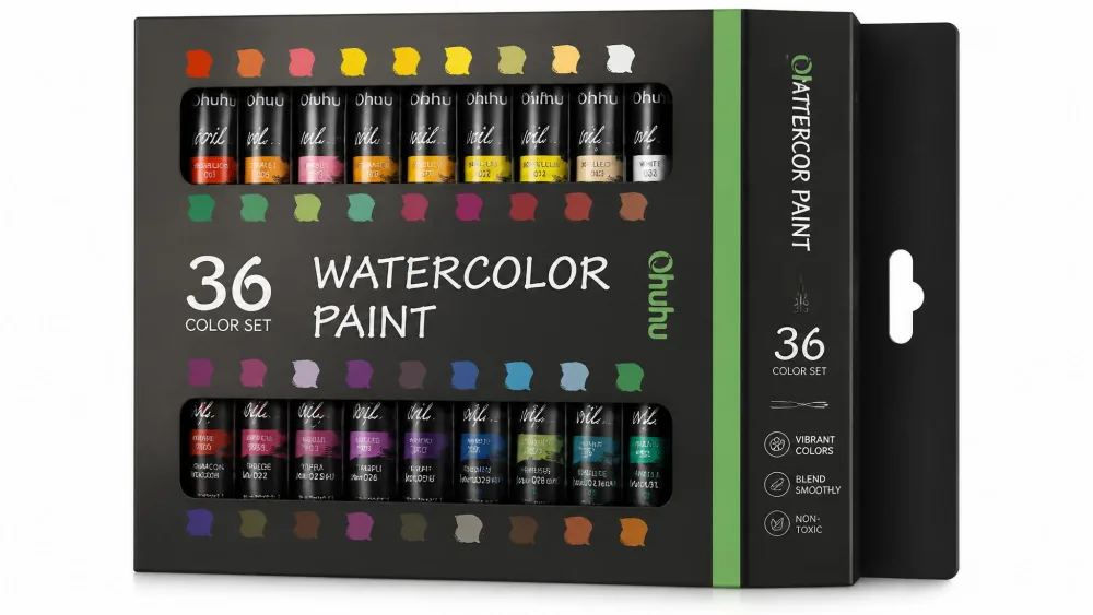 Ohuhu 36-Color Watercolor Paint Set