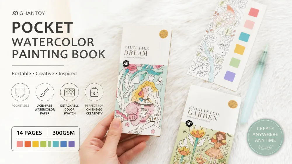Ghantoy Pocket Watercolor Painting Book