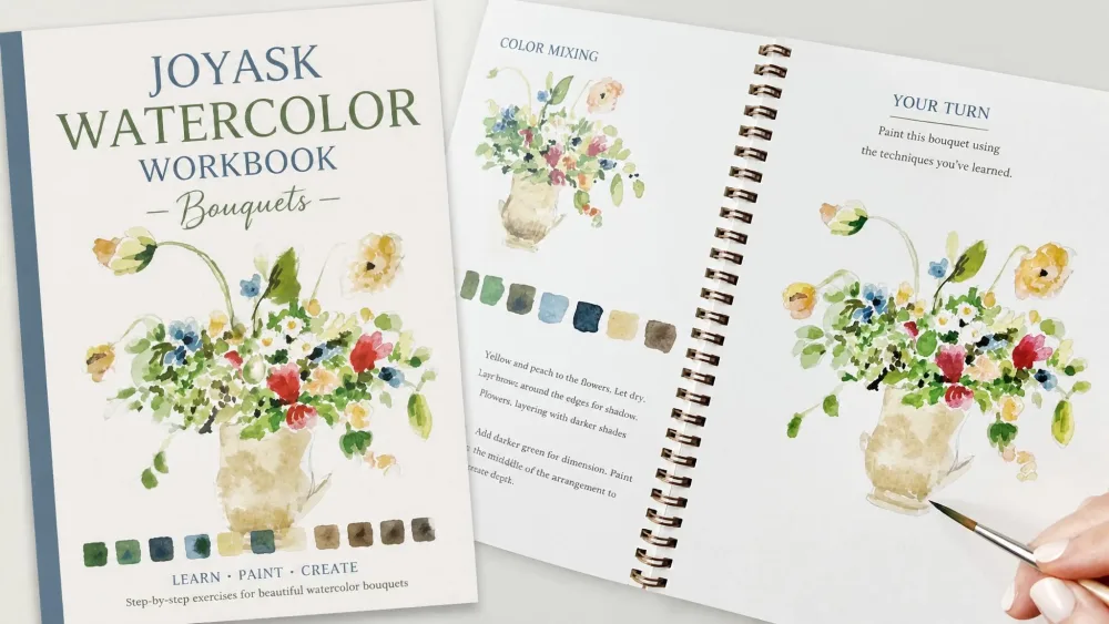 Joyask Watercolor Workbook (Bouquets)