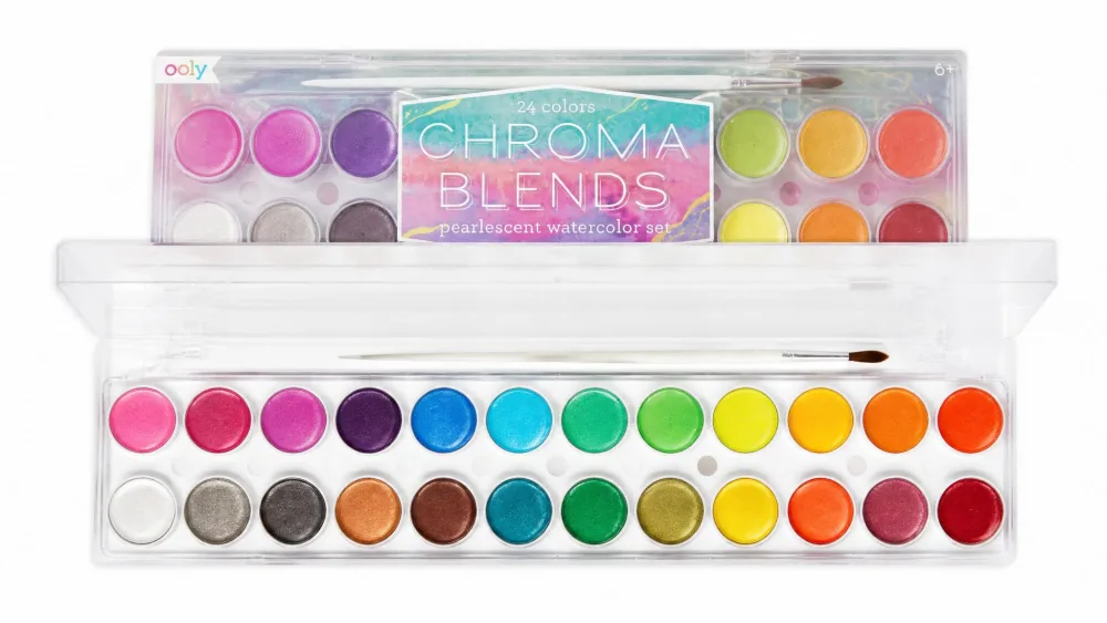 Ooly Chroma Blends Travel Watercolor Palette, 24 Colors