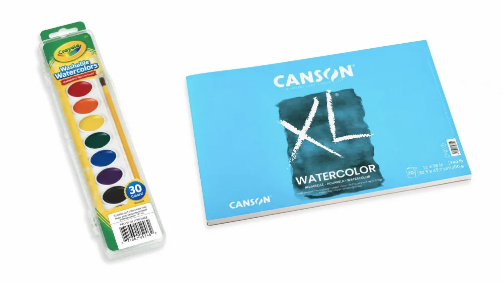 Crayola Washable Watercolors + Canson XL Watercolor Pad