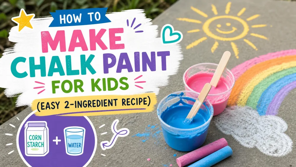 How to Make Chalk Paint for Kids (Easy 2-Ingredient Recipe)