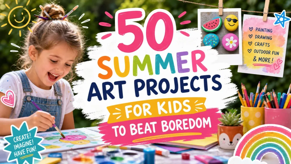 50 Summer Art Projects for Kids to Beat Boredom