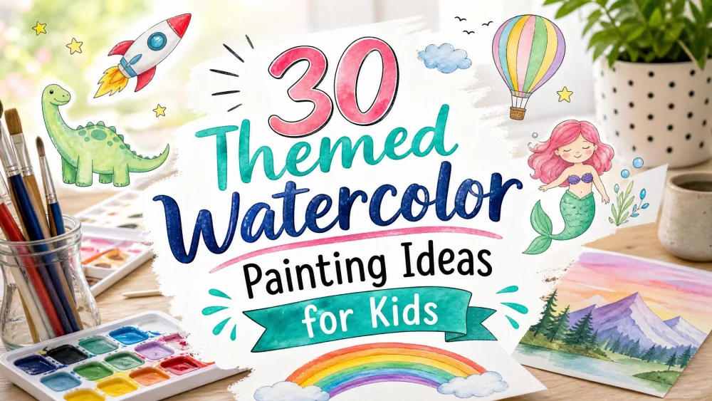 30 Themed Watercolor Painting Ideas for Kids