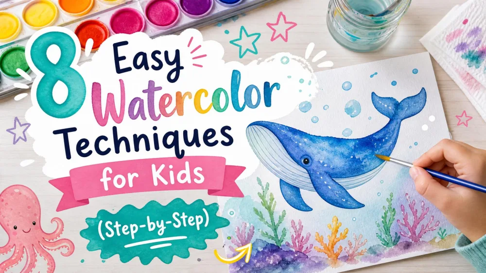 8 Easy Watercolor Techniques for Kids (Step-by-Step)
