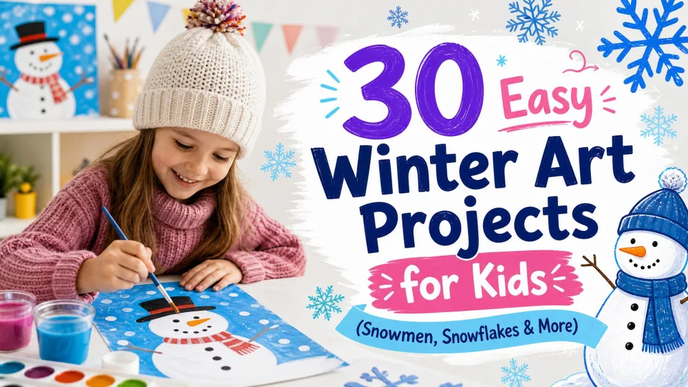 30 Easy Winter Art Projects for Kids (Snowmen, Snowflakes & More)