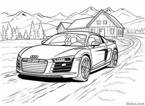 Audi R8 Coloring Page #1024629313
