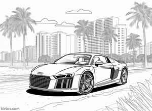Audi R8 Coloring Page #1308324950
