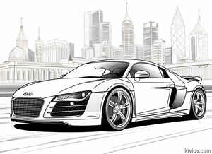 Audi R8 Coloring Page #1325729635