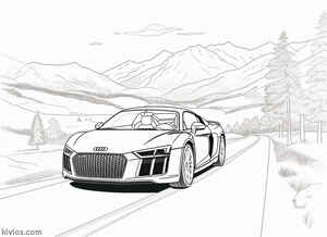 Audi R8 Coloring Page #1384828863