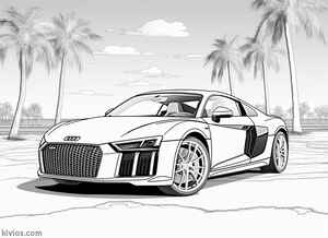 Audi R8 Coloring Page #1686911498