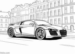 Audi R8 Coloring Page #1781123404