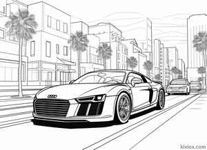 Audi R8 Coloring Page #2011929550