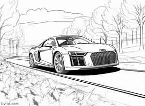 Audi R8 Coloring Page #2587423019