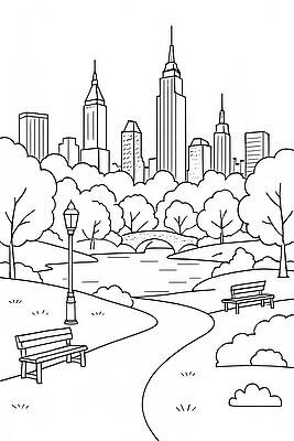 Landmarks And Iconic Places Coloring Pages