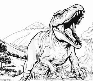 T-Rex Coloring Page #176173896