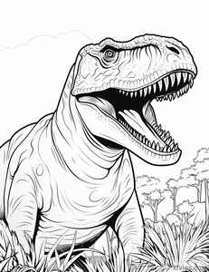 T-Rex Coloring Page #2840026303
