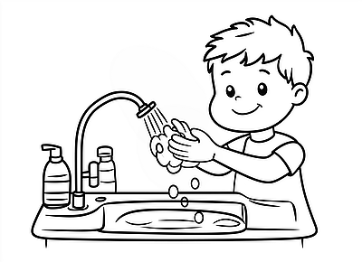 Health And Hygiene Coloring Pages - Kivios