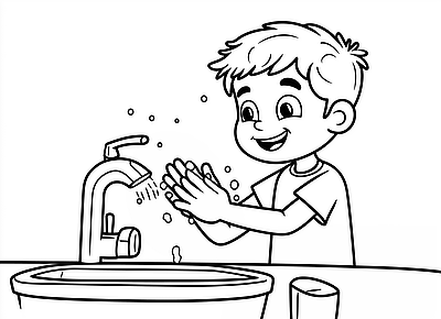 Health And Hygiene Coloring Pages - Kivios