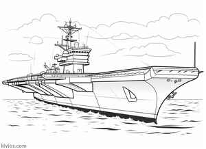 Aircraft Carrier Coloring Page #1369812356