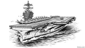 Aircraft Carrier Coloring Page #1939114988