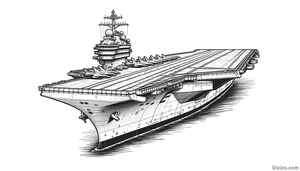 Aircraft Carrier Coloring Page #420719954