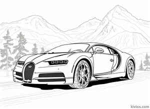 Bugatti Chiron Coloring Page #1330518589