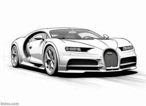 Bugatti Chiron Coloring Page #156553423