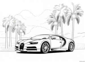 Bugatti Chiron Coloring Page #243725802