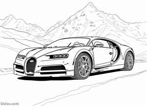 Bugatti Chiron Coloring Page #890632549