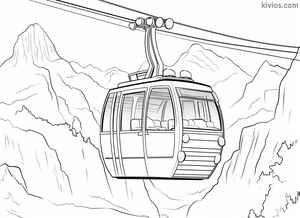 Cable Car Coloring Page #2915619015
