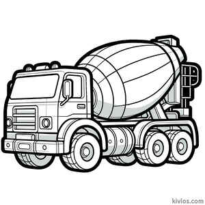 Concrete Truck Coloring Page #1362123779