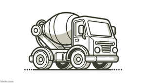 Concrete Truck Coloring Page #177632136