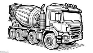 Concrete Truck Coloring Page #224325913