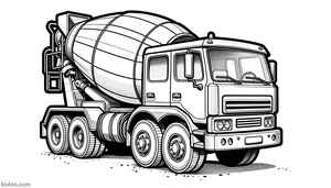 Concrete Truck Coloring Page #2308618427