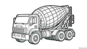 Concrete Truck Coloring Page #2614118975
